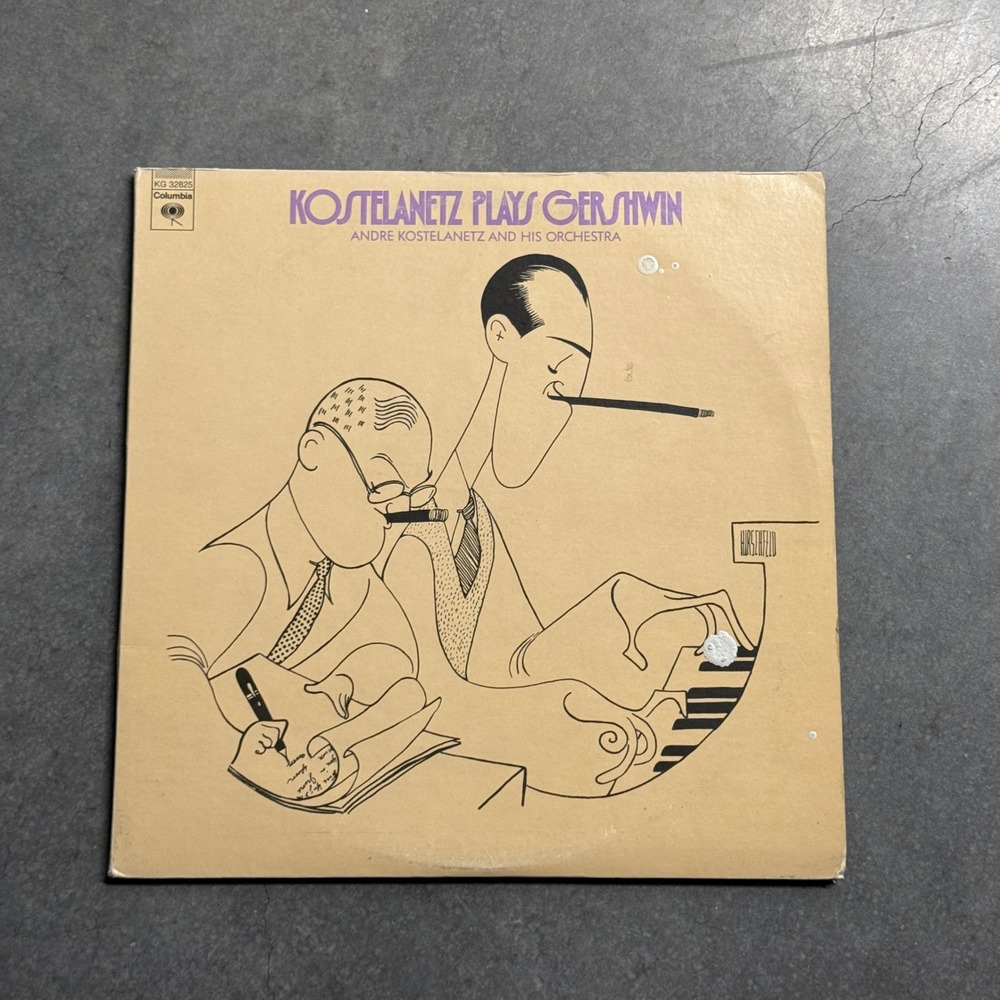 Kostelanetz Plays Gershwin 2LP Vinyl Andre Kostelanetz KG 32825 Hirschfeld Art